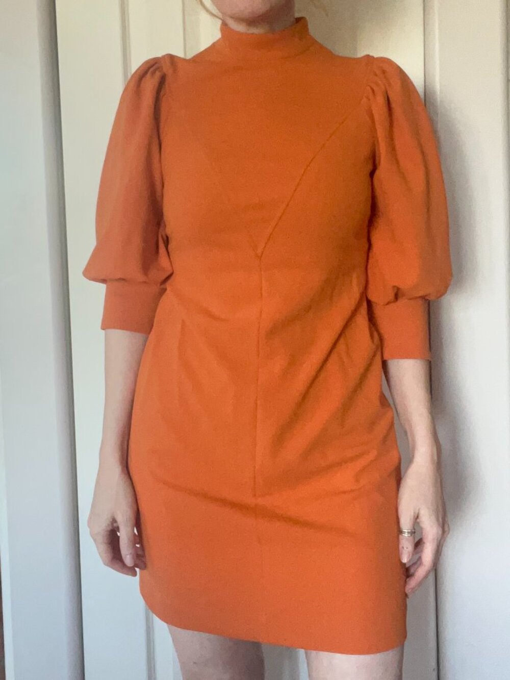 1960s Style Calvin Klein Pumpkin Mini Dress